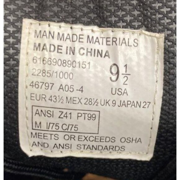 Wrangler Steel Toe Black Work Boots 9.5 - Picture 4 of 6